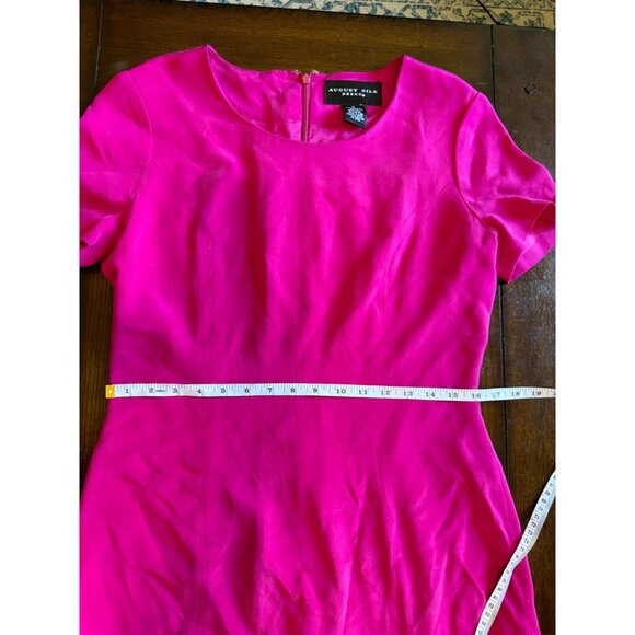 Vintage August Silk Sheath Dress Suit Set Fuchsia  Pink Professional Office 8 - Picture 4 of 14